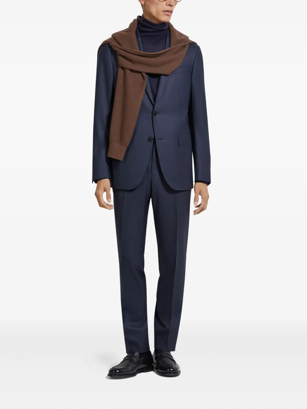 Zegna Pinstripe Wool Suit In Gray