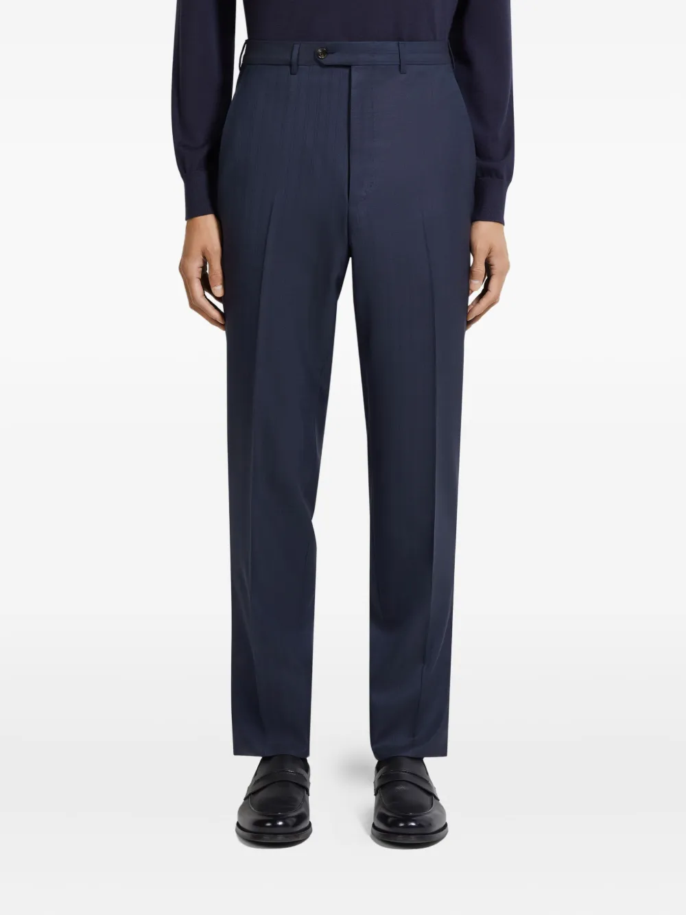 Zegna Pinstripe Wool Suit In Gray