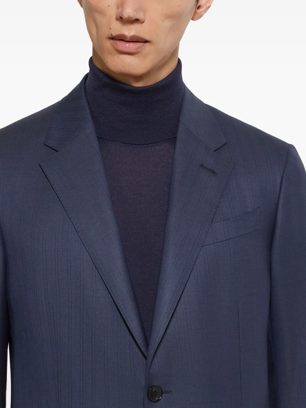 Zegna Pinstripe Wool Suit In Gray