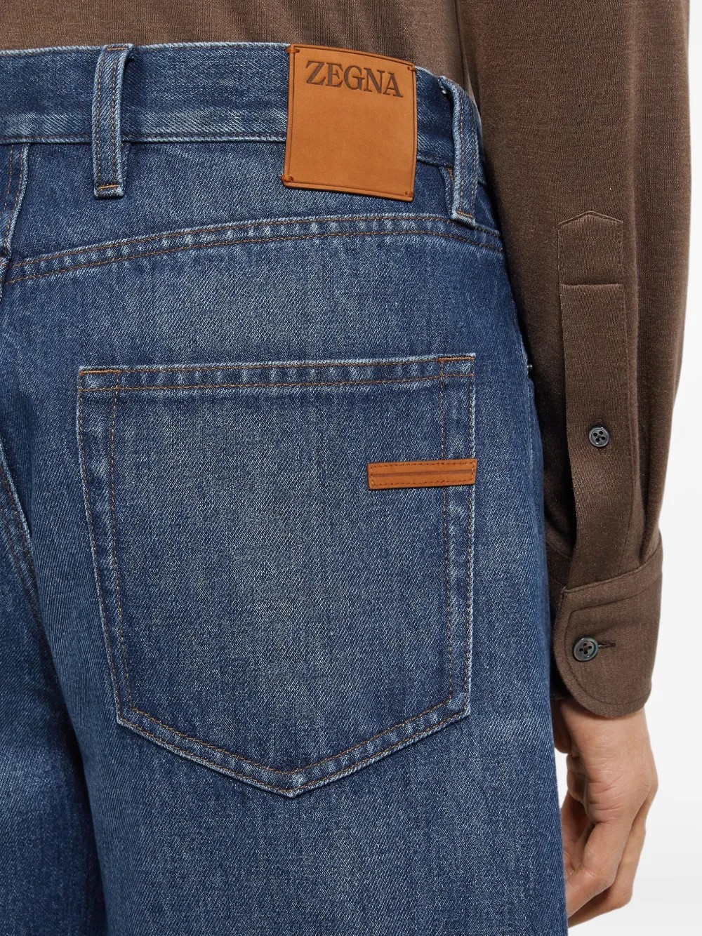 Zegna Roccia jeans met stonewashed-effect Blauw