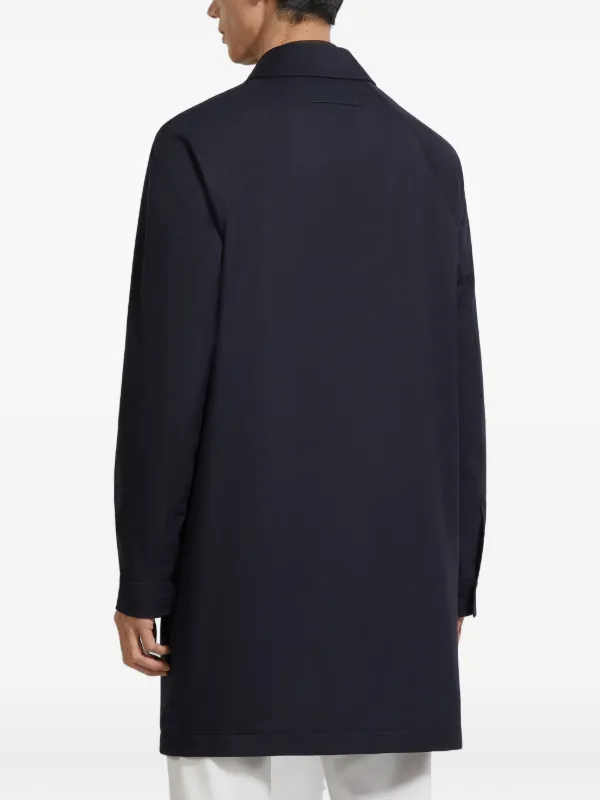 Zegna Trofeo Elements Trench Coat | Blue | FARFETCH