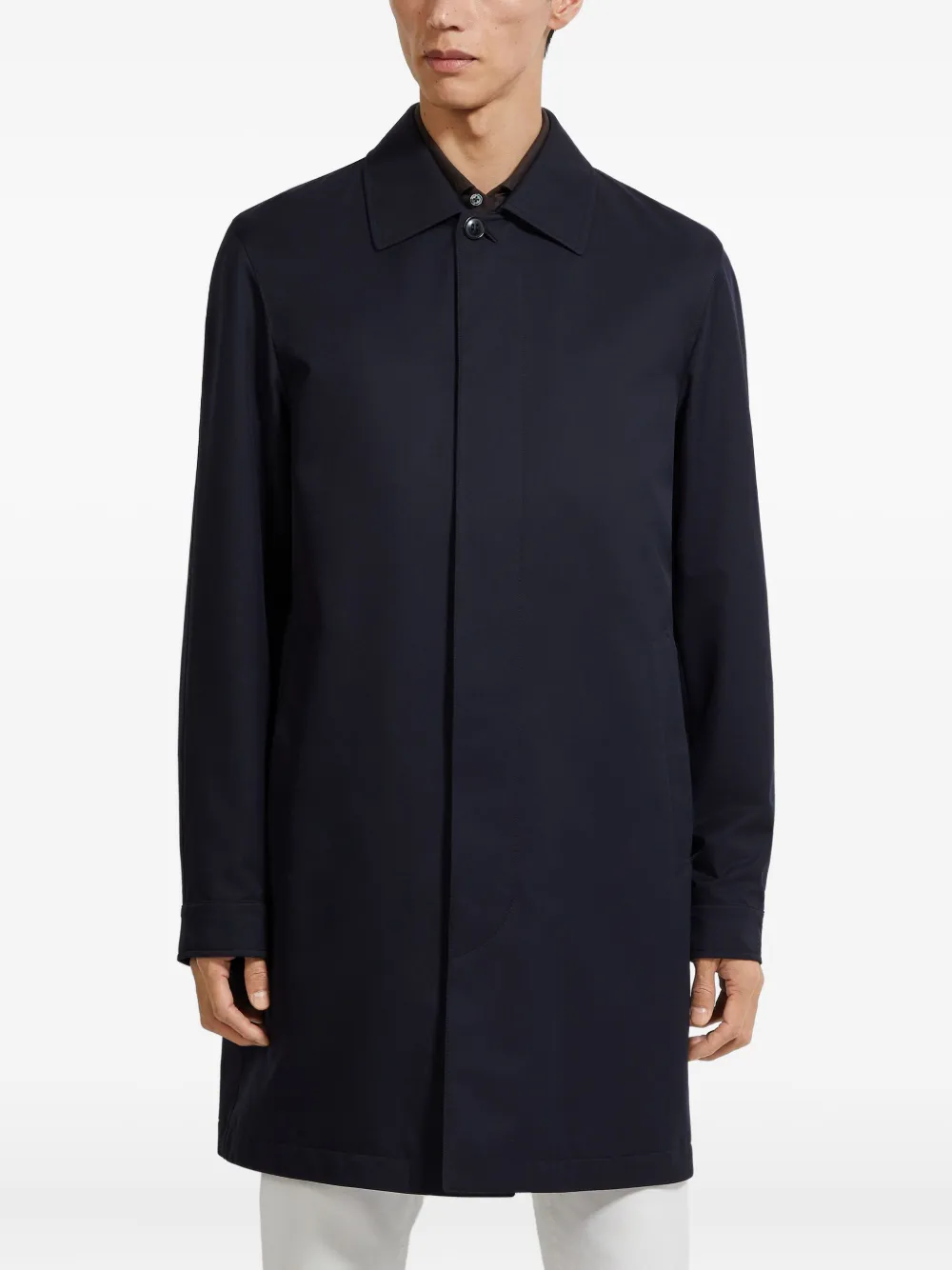 Zegna Trofeo Elements trenchcoat Blauw