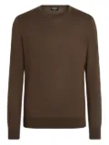 Zegna mélange crew-neck sweater - Brown