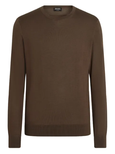 Zegna suéter con efecto melange y cuello redondo