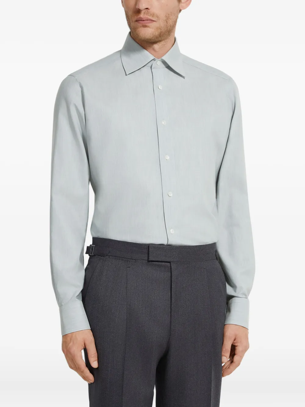 Zegna Overhemd met puntige kraag en lange mouwen Blauw