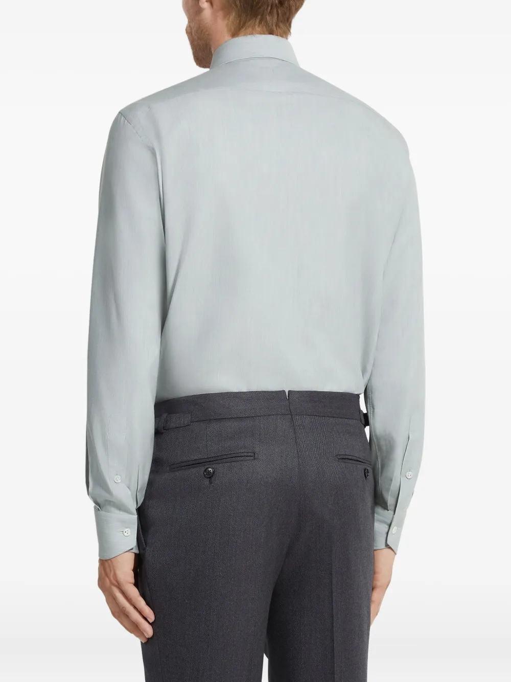 Zegna Overhemd met puntige kraag en lange mouwen Blauw