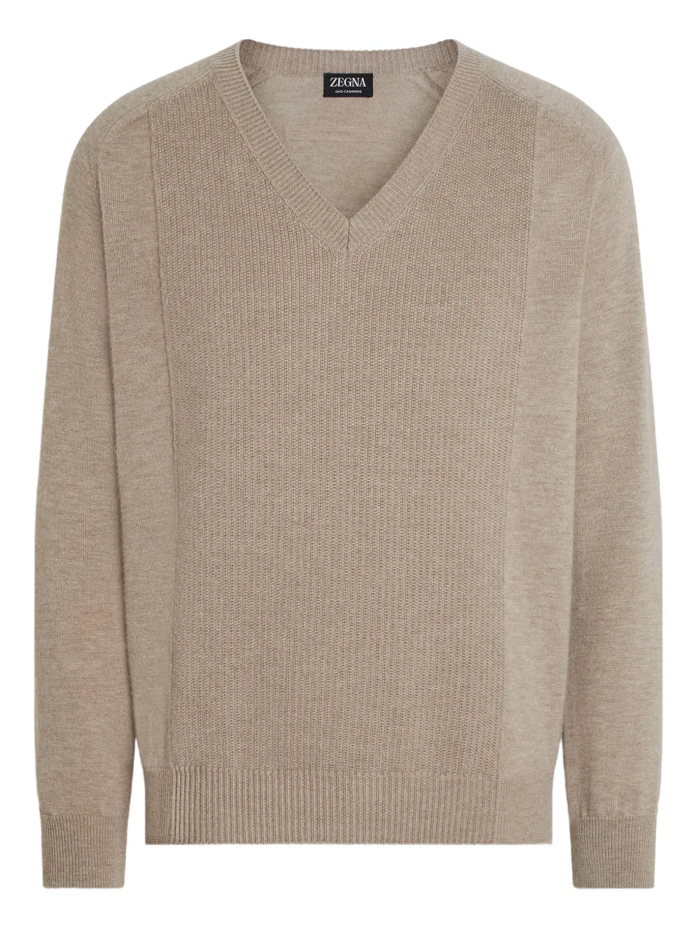 Zegna Oasi V-neck Ribbed Cashmere Sweater