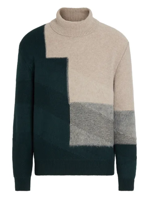 Zegna colour-block turtleneck sweater