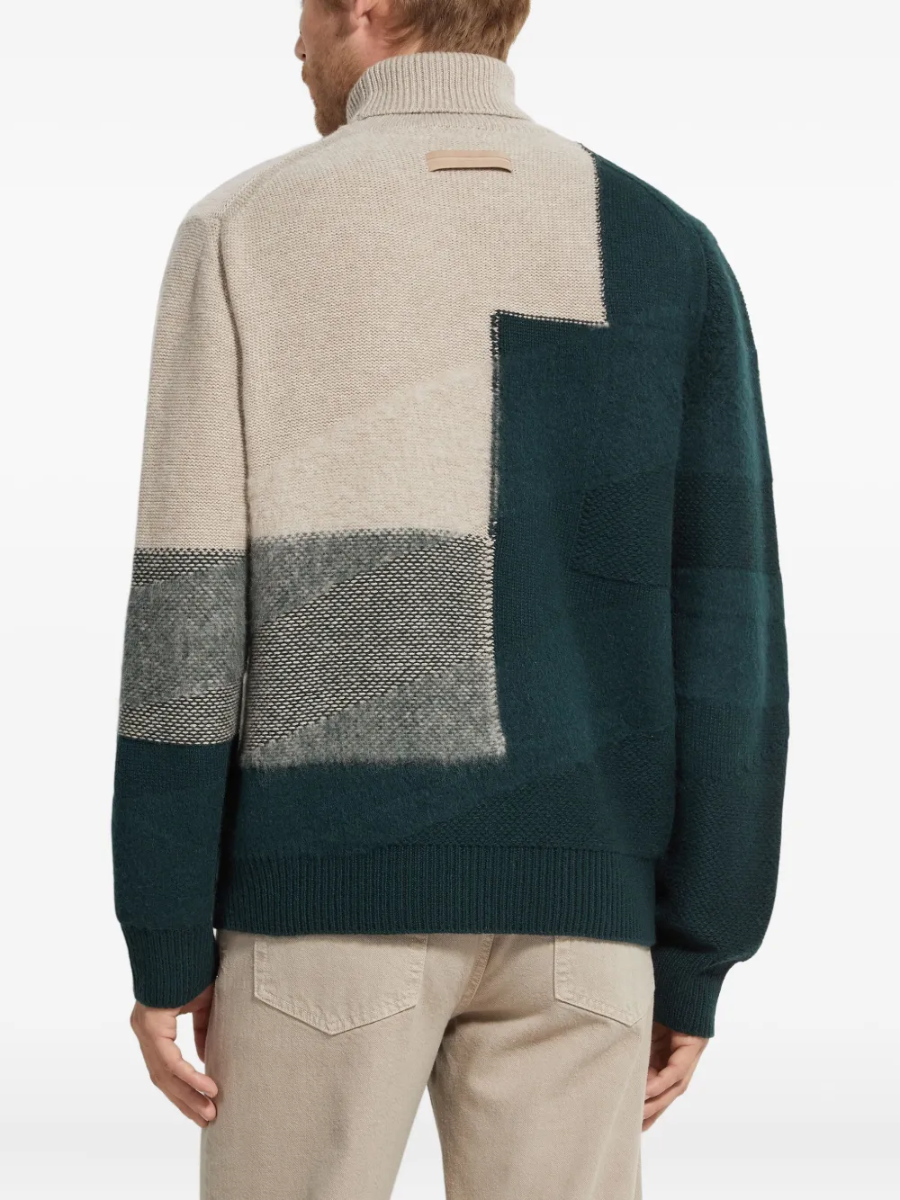 Zegna Coltrui met colourblocking Groen