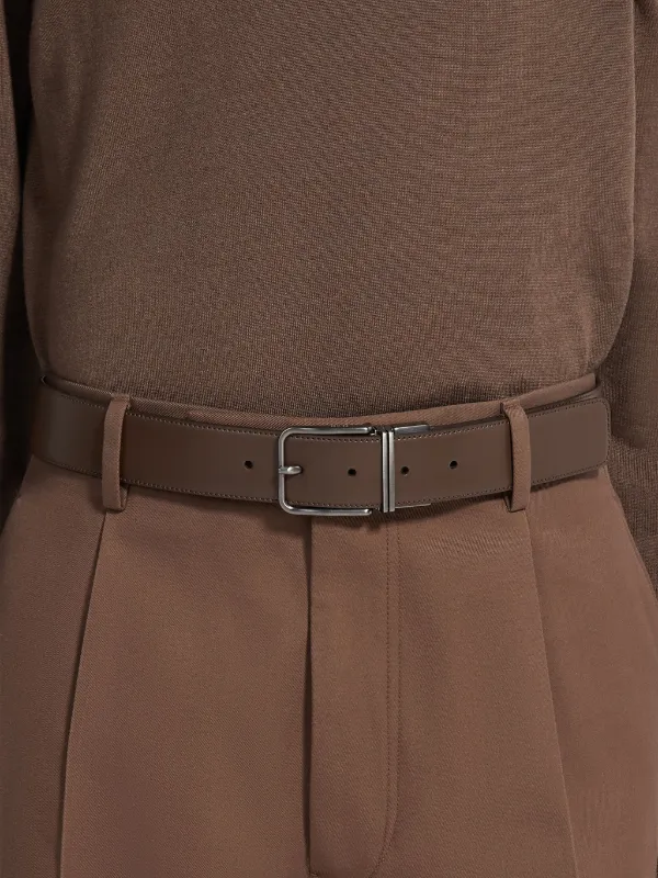 Zegna リバーシブル レザーベルト | ブラウン | FARFETCH JP