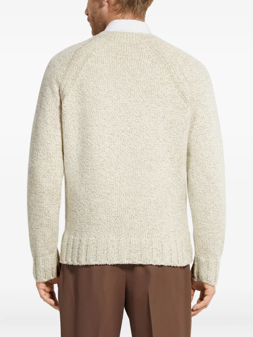 Zegna Trui met raglan mouwen en V-hals Beige