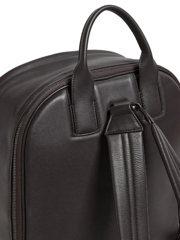 希少✨Ermenegildo Zegna ナッパレザー　本革　ガーメントバッグ Zegna Leather top-handle Backpack | Brown | FARFETCH