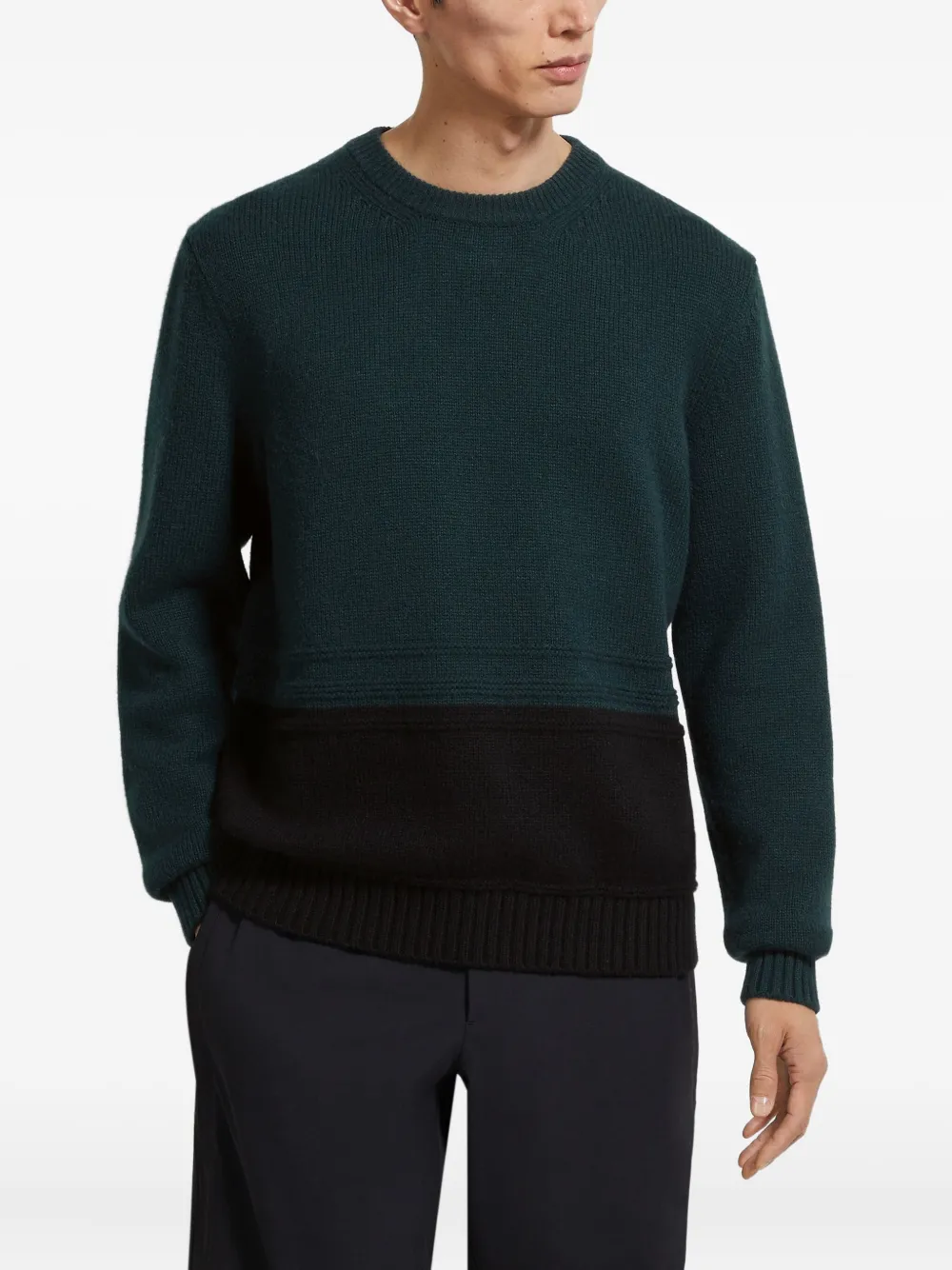 Zegna Oasi kasjmier trui met ronde hals - Groen