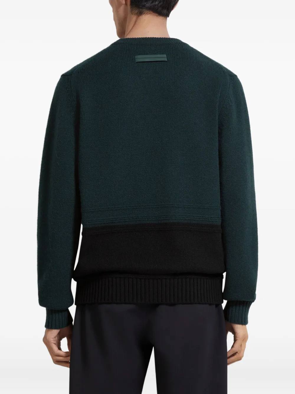 Zegna Oasi kasjmier trui met ronde hals Groen