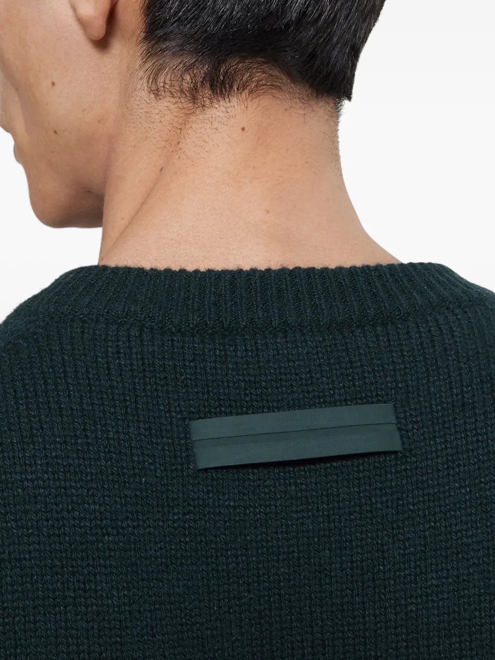 Zegna Oasi kasjmier trui met ronde hals Groen