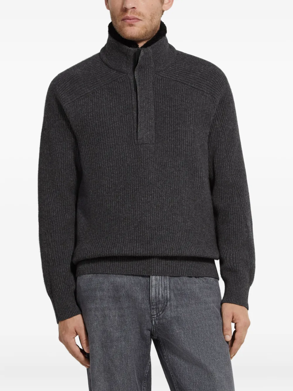 Zegna Oasi kasjmier trui Grijs