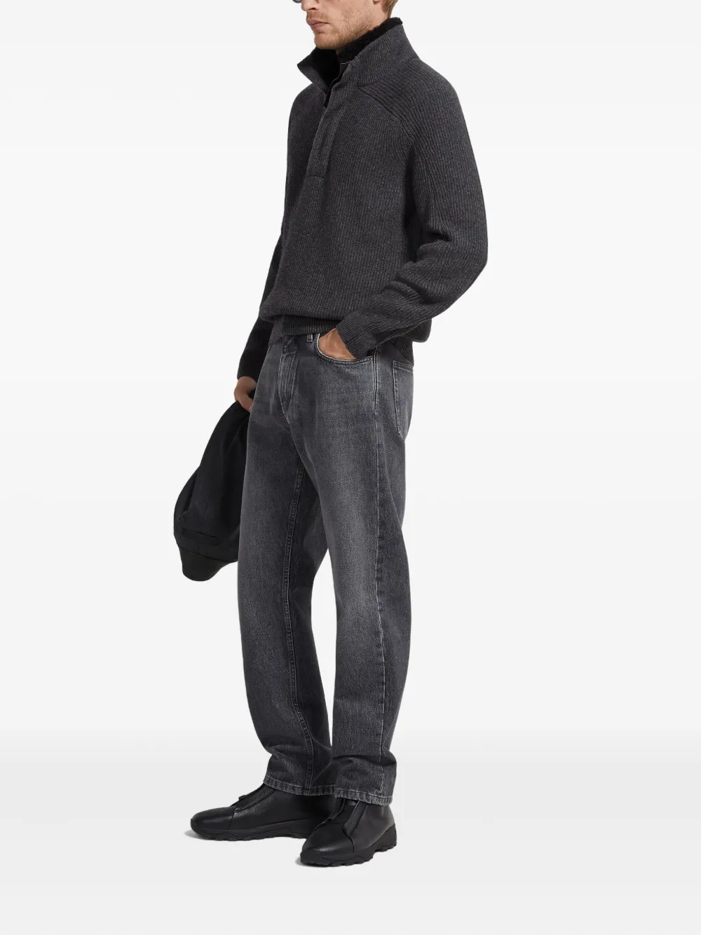 Zegna Oasi kasjmier trui - Grijs