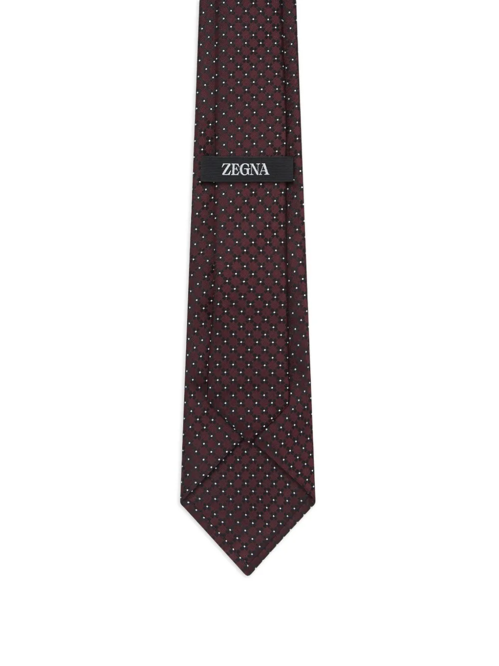 Zegna Zijden stropdas met geometrisch patroon - Bruin