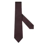 Zegna geometric-pattern silk tie - Brown