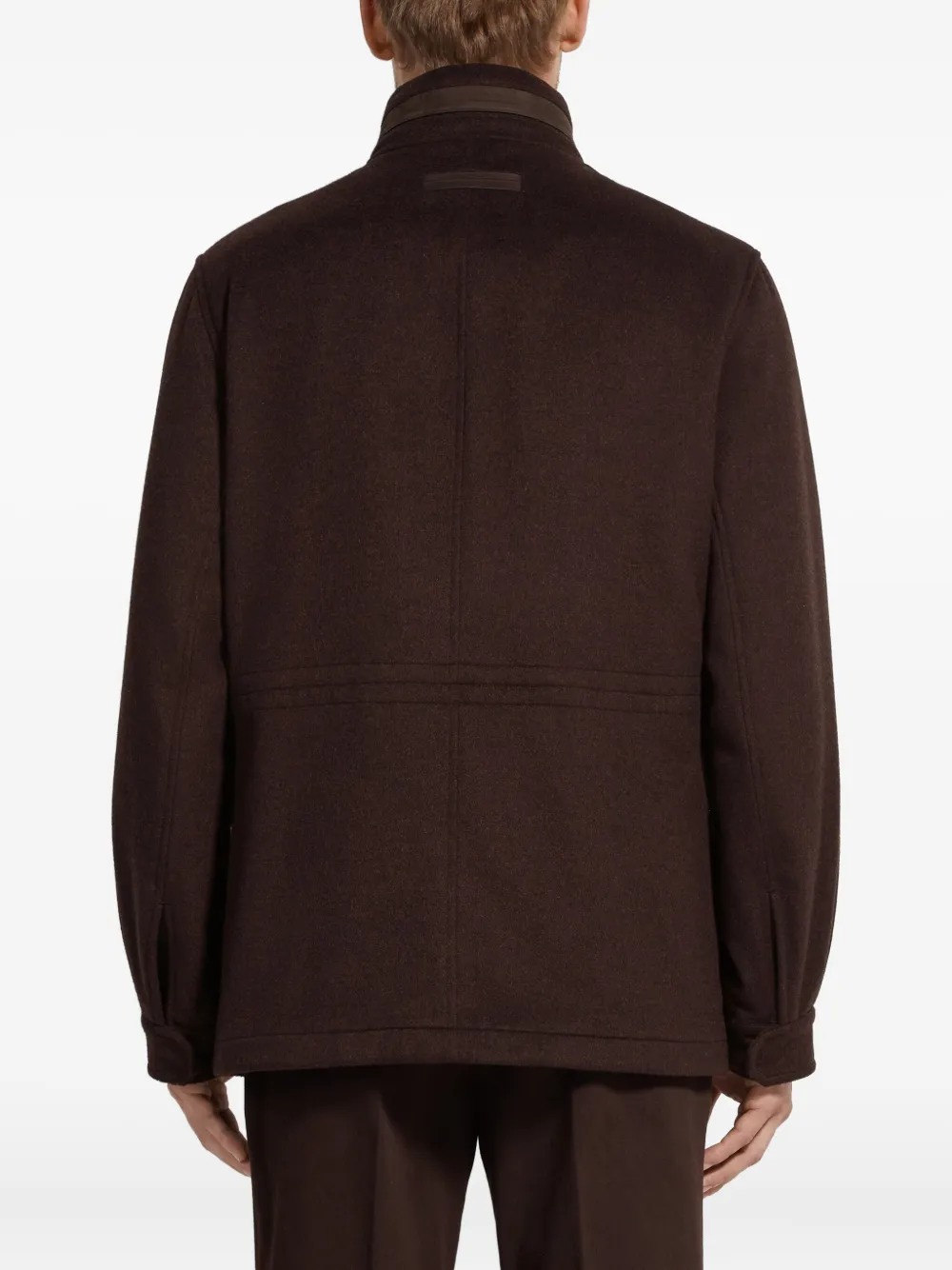 Zegna Kasjmier jack met hoge hals Bruin