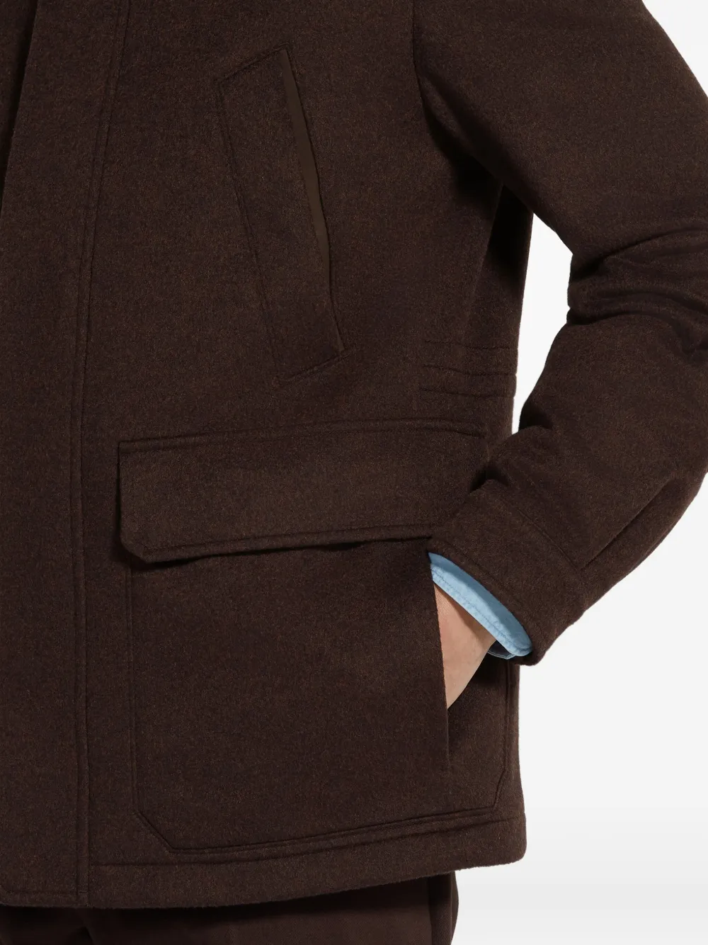 Zegna Kasjmier jack met hoge hals Bruin