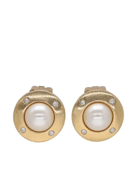 Christian Dior Pre-Owned rhinestone-embellished clip-on earrings