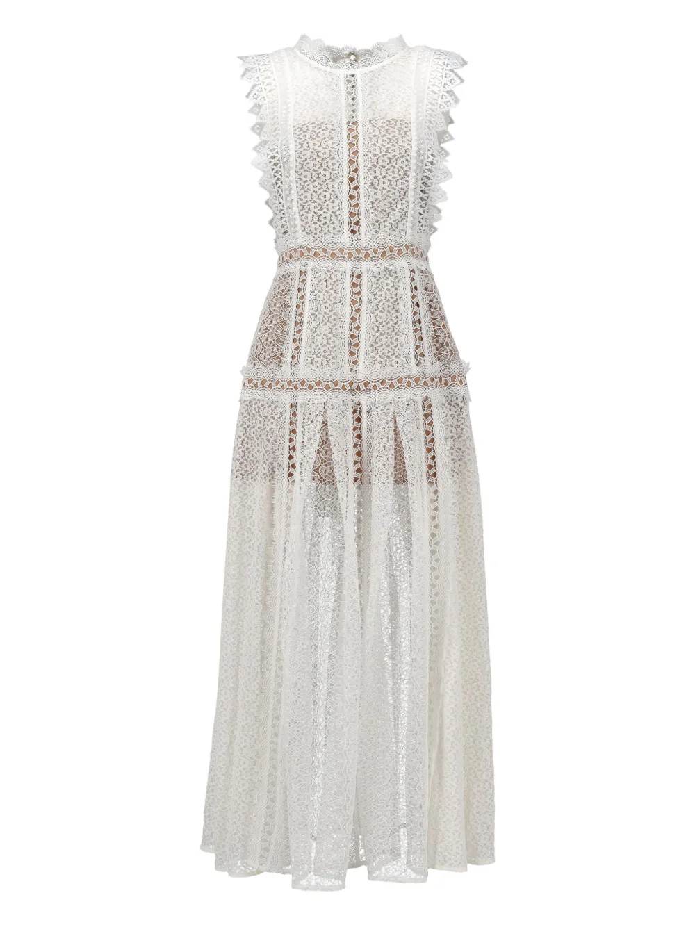 Self-Portrait Pre-owned lace maxi dress | White | Image 1