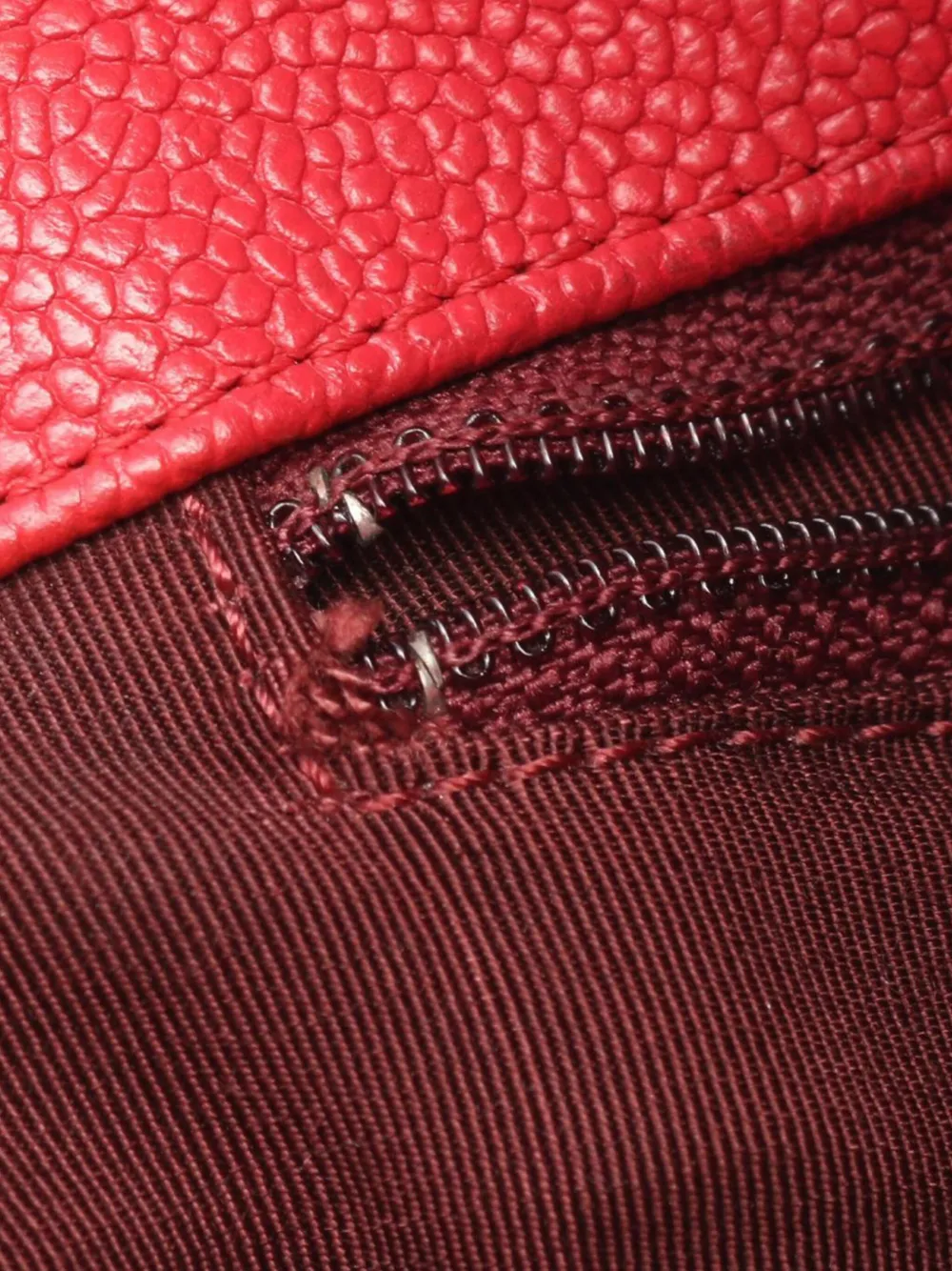 Pre-owned Chanel 2011 Quilted Caviar French Riviera Hobo Satchel In Red