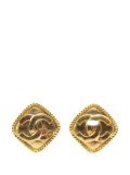 CHANEL Pre-Owned 1995 Gold Plated CC Diamond Clip on Earrings costume earrings