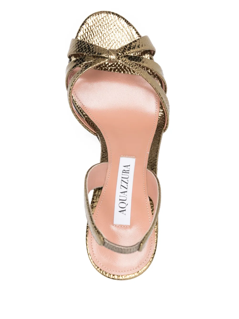 Aquazzura 90mm slingback leather sandals Goud