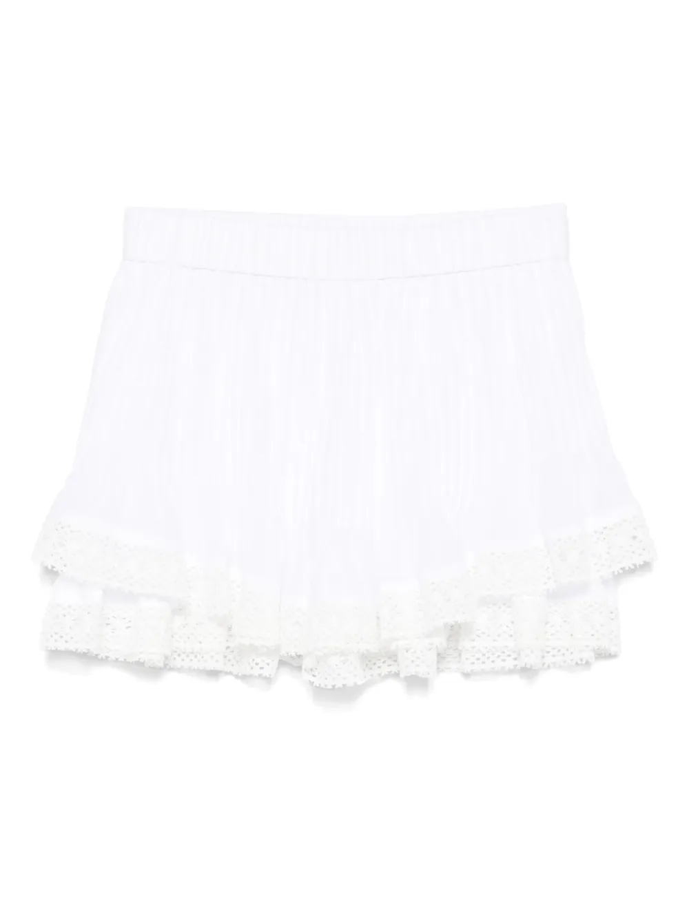 PNK pleated lace-trimmed shorts | White | Image 1