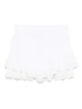 PNK pleated lace-trimmed shorts - White