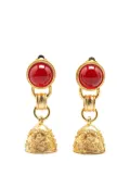 CHANEL Pre-Owned 1994 Gold Plated Gripoix Bell Swing Clip-On Earrings costume earrings