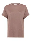 Brunello Cucinelli metallic-knit T-shirt - Brown