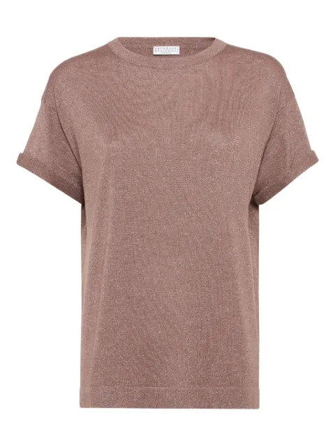 Brunello Cucinelli metallic-knit T-shirt
