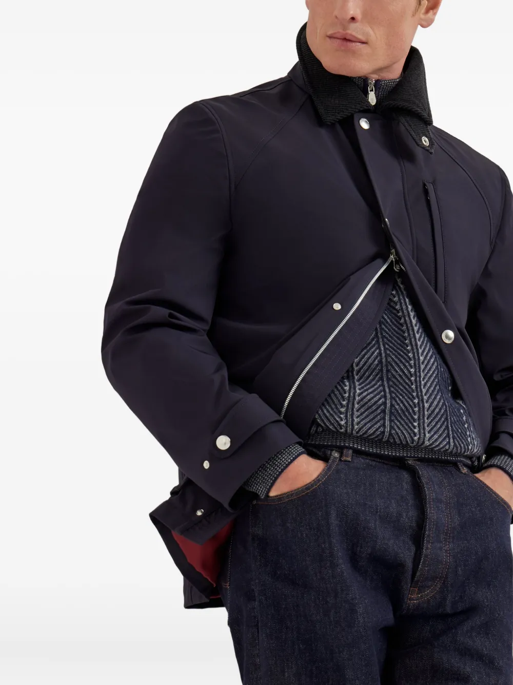 Brunello Cucinelli Jack met drukknoopsluiting Blauw