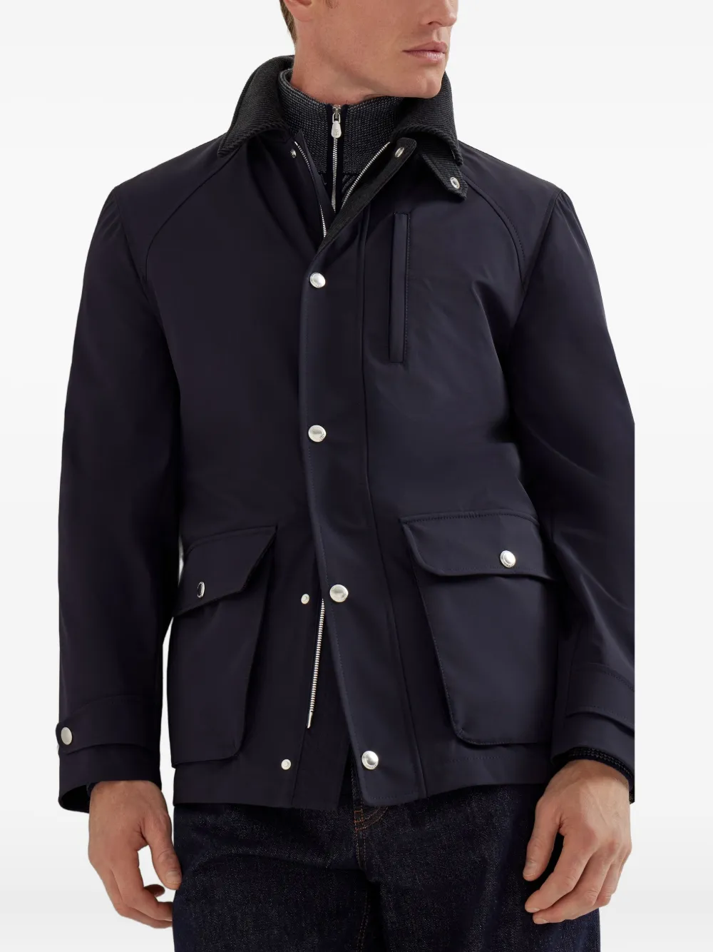 Brunello Cucinelli Jack met drukknoopsluiting Blauw