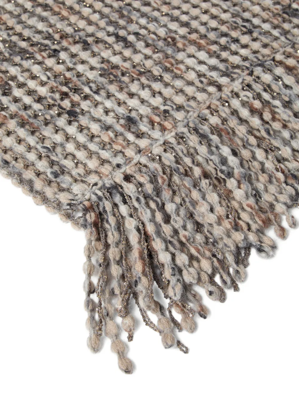 Brunello Cucinelli Bobble sjaal met metallic detail Grijs