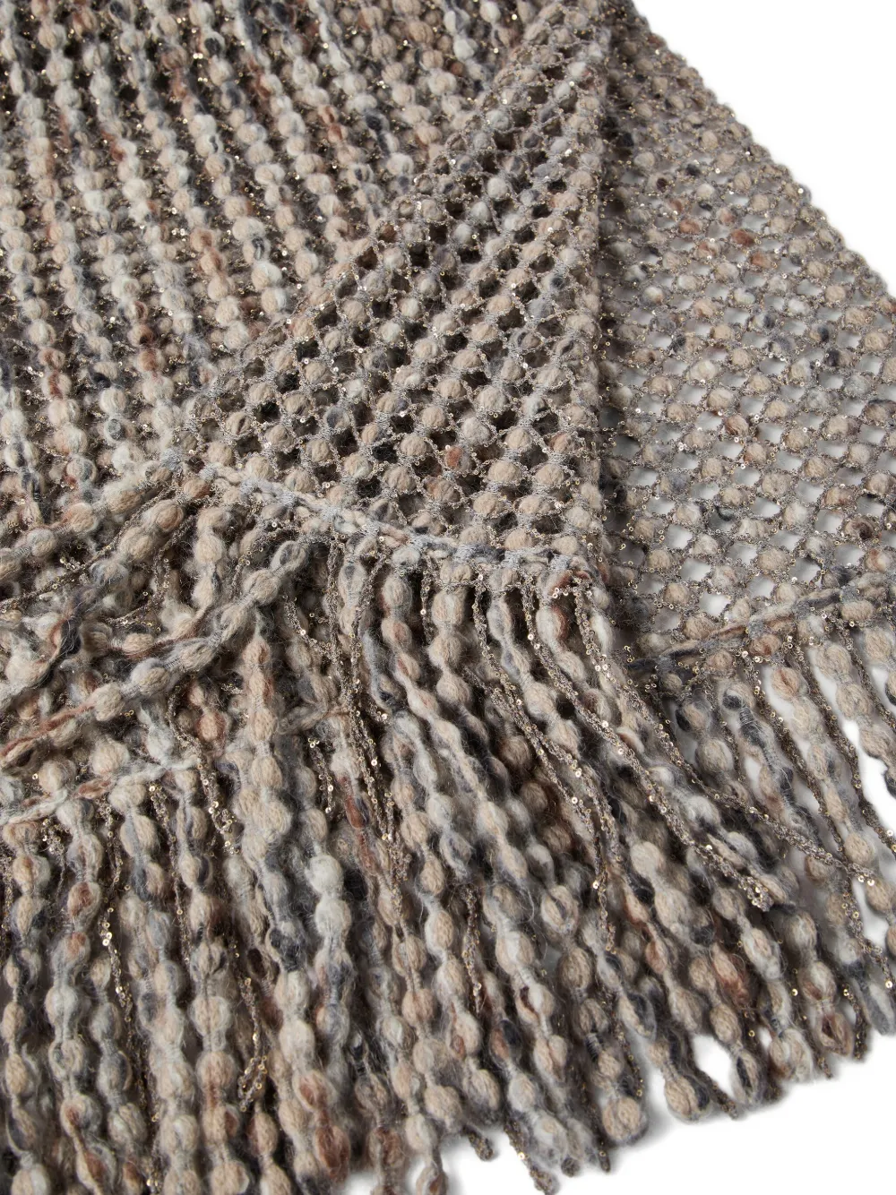 Brunello Cucinelli Bobble sjaal met metallic detail Grijs