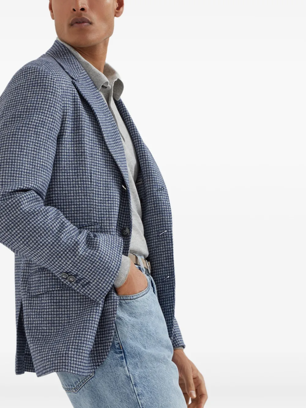 Brunello Cucinelli Blazer met print Blauw