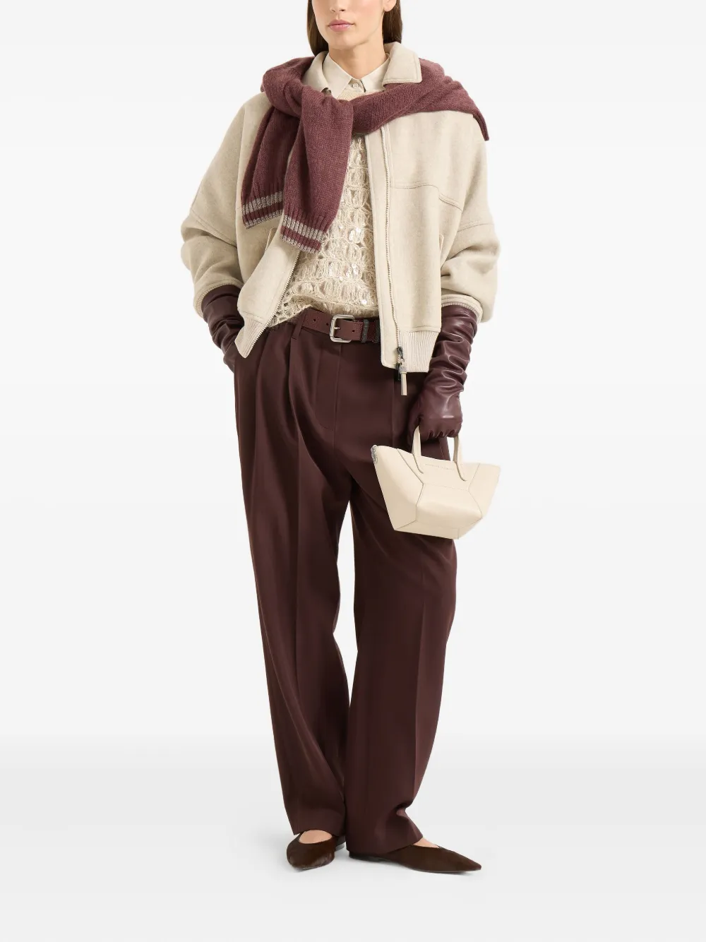 Brunello Cucinelli pleated-details trousers Rood