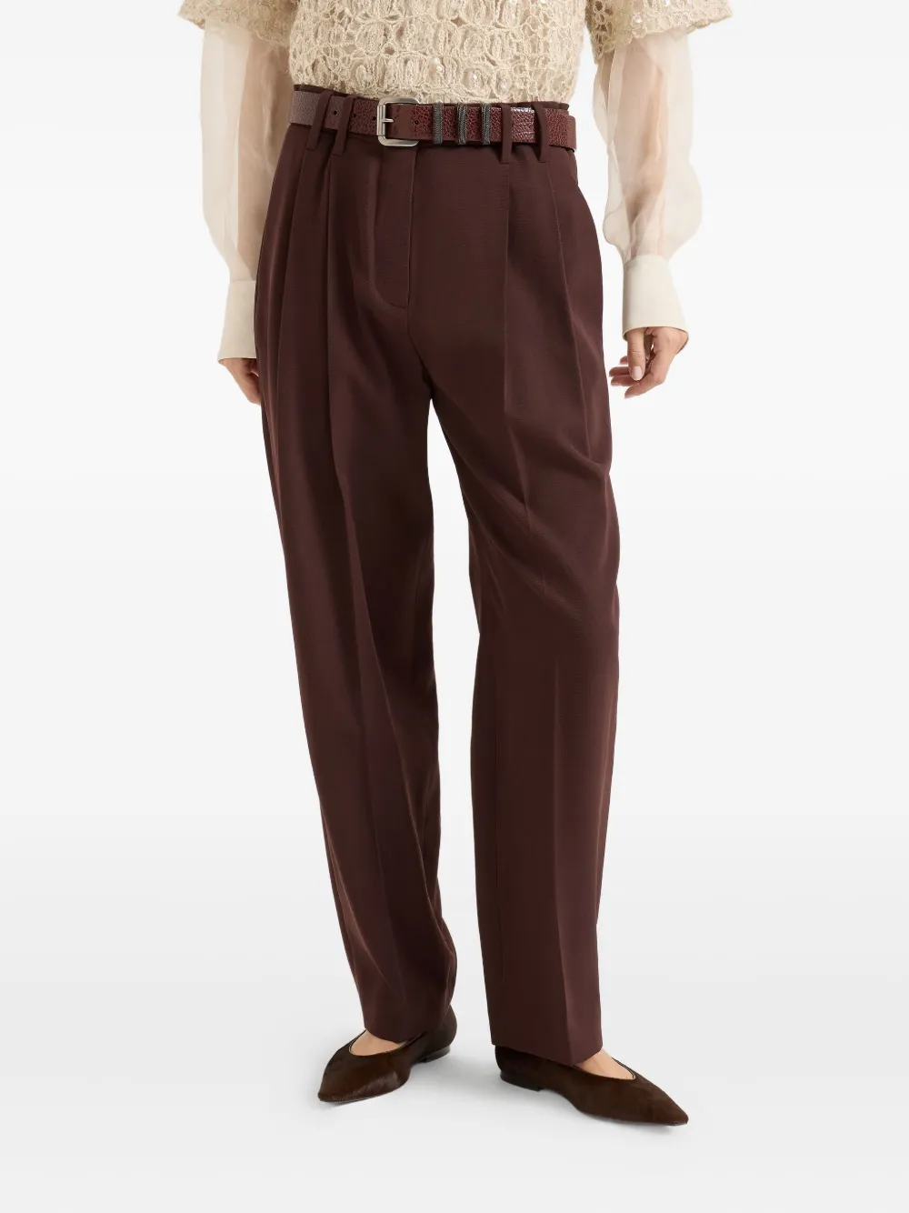 Brunello Cucinelli pleated-details trousers Rood