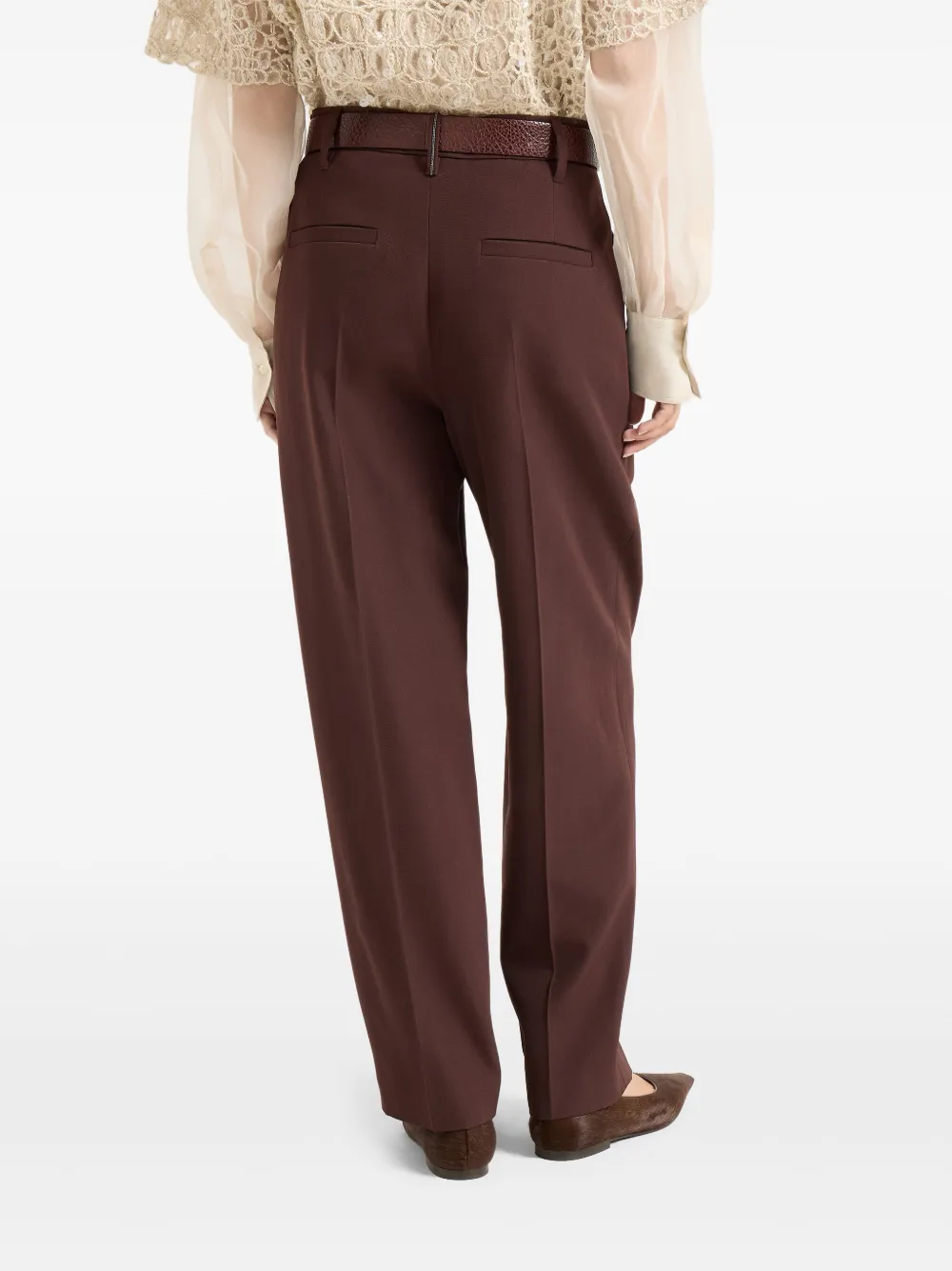 Brunello Cucinelli Broek met geplooide details Rood