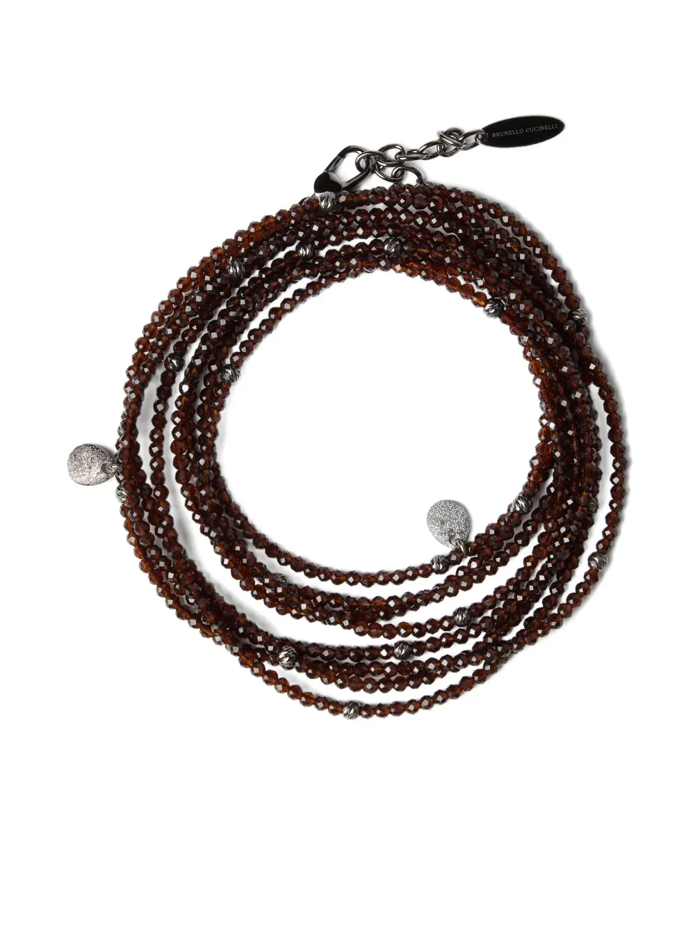 Brunello Cucinelli Crystal-embellished Wrap Bracelet In Brown
