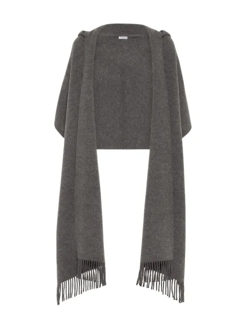 Brunello Cucinelli hooded fringed poncho