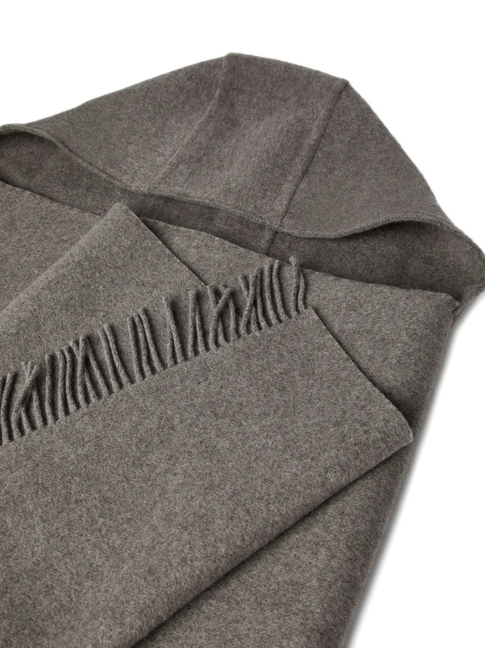 Brunello Cucinelli Hooded Fringed Poncho In Gray