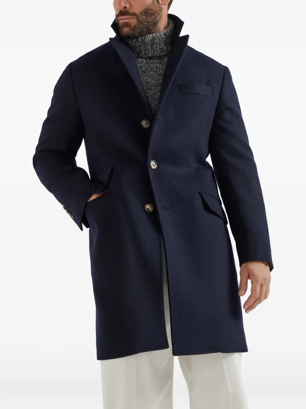 Brunello Cucinelli Getailleerde jas Blauw