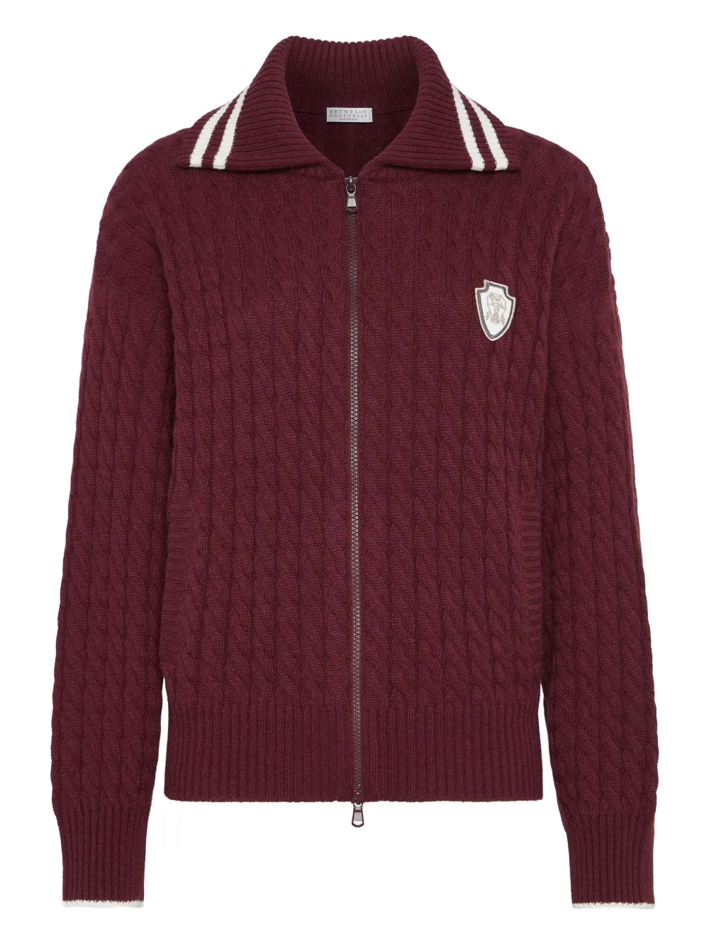 Brunello Cucinelli Kabelgebreid vest Rood