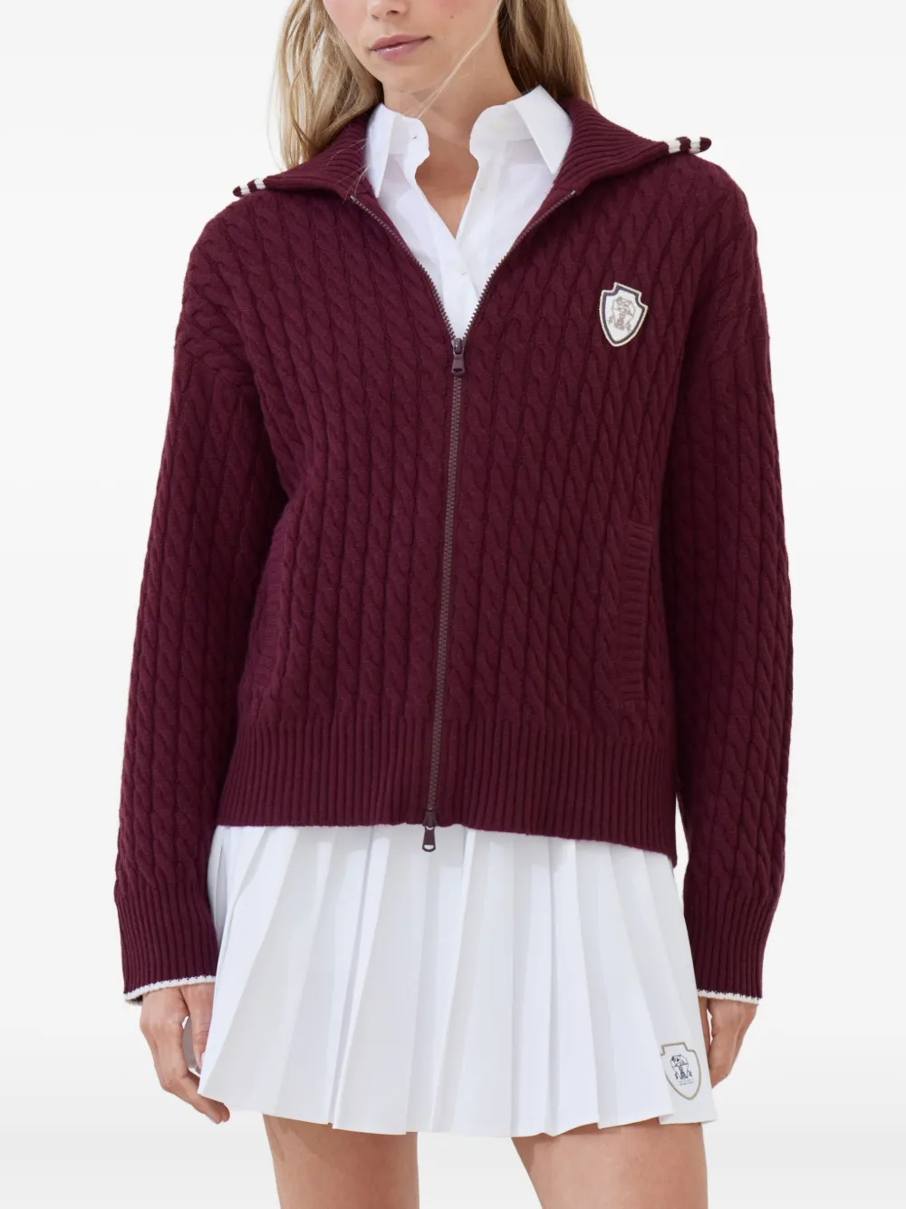 Brunello Cucinelli Kabelgebreid vest Rood