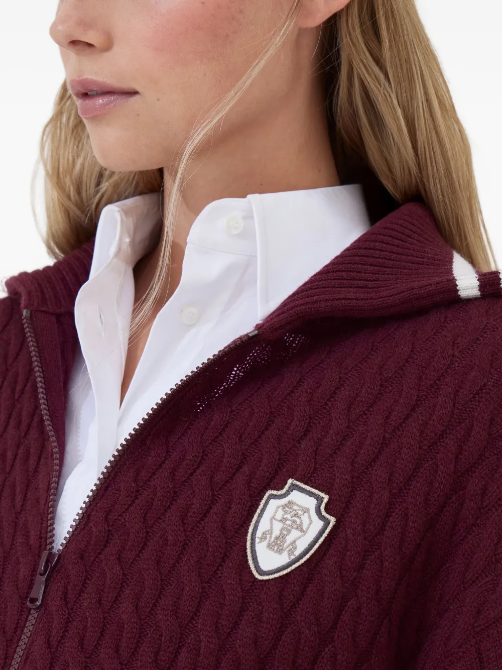 Brunello Cucinelli Kabelgebreid vest Rood
